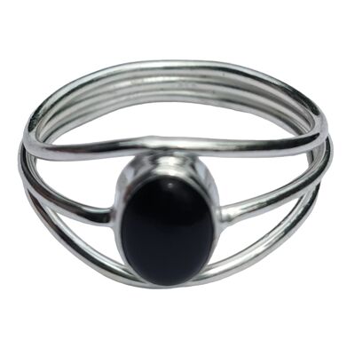 Autentico anello in argento sterling 925 con pietra portafortuna del mese di dicembre in onice nero