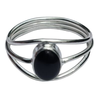 Anillo de plata esterlina 925 con piedra natal del mes de diciembre de ónix negro genuino