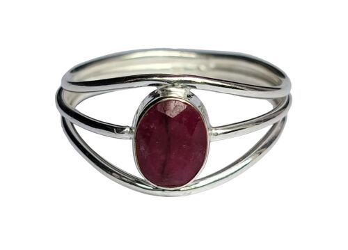 Natural Ruby Corundum Oval Design 925 Sterling Silver Minimalist  Handmade Ring