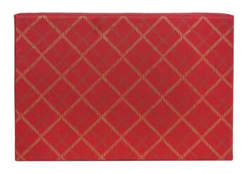 31 x 21 x 15 cm Boîte cadeau en papier coton fait main rouge à carreaux 4
