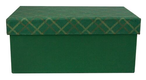 31 x 21 x 15 cm Handmade Paper Gift Box, Chequered Green