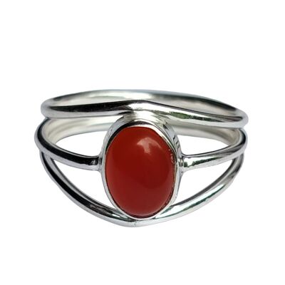 Natural Carnelian July Birthstone 925 Sterling Silver Handmade Ring