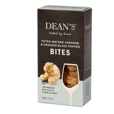 Bocaditos de queso cheddar extra maduro y pimienta negra molida de Dean's