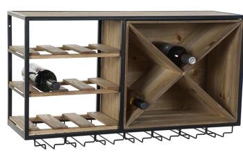 CASIER A VIN METAL SAPIN 80X24X44 NATUREL MB206524 4