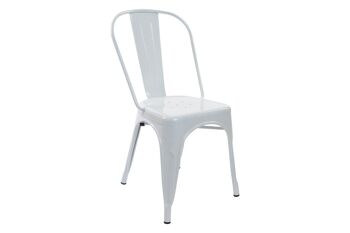 CHAISE MÉTAL 45X48X86 EMPILABLE BLANC MB207881 1