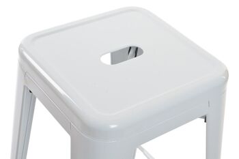 TABOURET METAL 43X43X76 BLANC MB207885 3