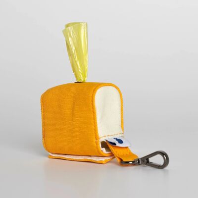 Pochette porte-sac à caca en toile de coton jaune Constantin