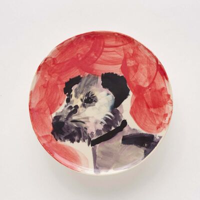 Border terrier handmade ceramic dog plate