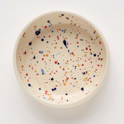 Handmade Splatter Ceramic Dog Food Bowl