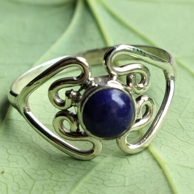 Natural Lapis Lazuli Semi-Precious stone 925 Sterling Silver Classic Handmade Ring