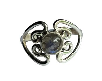 Bague faite à la main en argent sterling 925 véritable labradorite 1