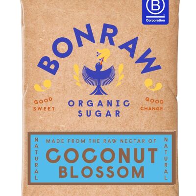 25kg Organic Coconut Blossom Sugar | BONRAW Ideal for chocolate, bakes; cakes, cookies, breakfast goods, sauces, drink mixes.