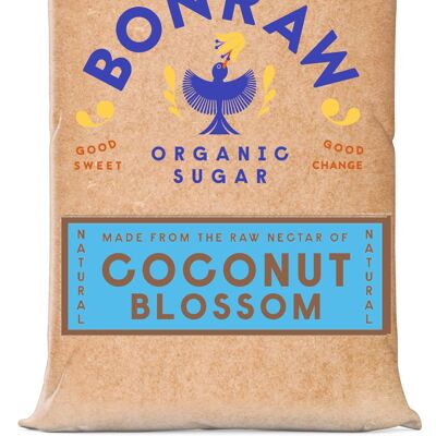 25 kg de azúcar de flor de coco orgánico | BONRAW Ideal para chocolate, horneados; pasteles, galletas, productos para el desayuno, salsas, mezclas para bebidas.