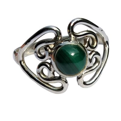 Einfach wunderschöner handgefertigter klassischer Malachit-Ring aus 925er-Sterlingsilber