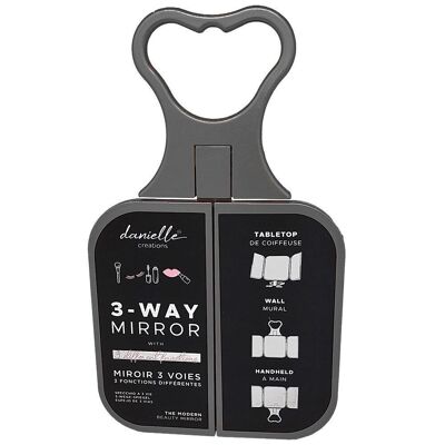 Espejo de viaje plegable Reflejo premium Negro de 23x12 cm