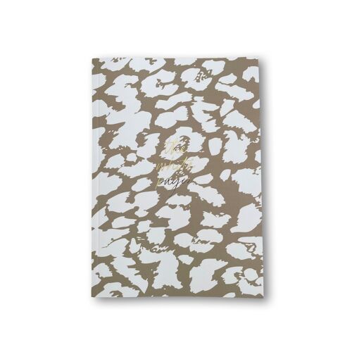 Notebook, Leopard / beige, A5, blanko Pages