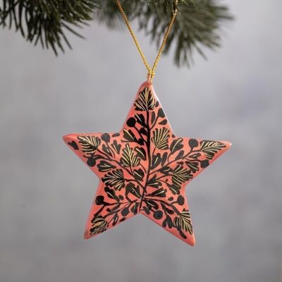 Black & Pink Floral Mini Star