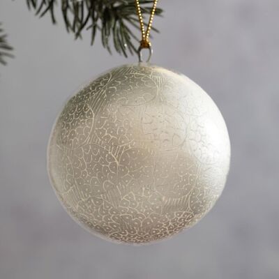 Boule d'obsidienne argentée de 2 po