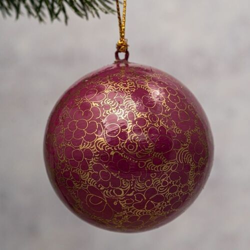 2" Mauve Pebble Christmas Bauble