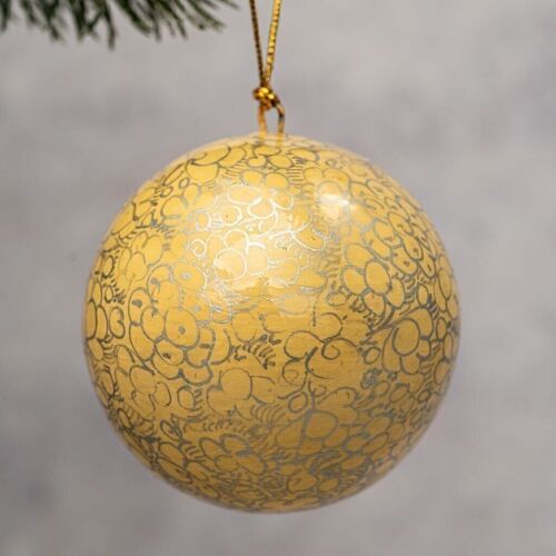 2" Champagne Pebble Christmas Bauble