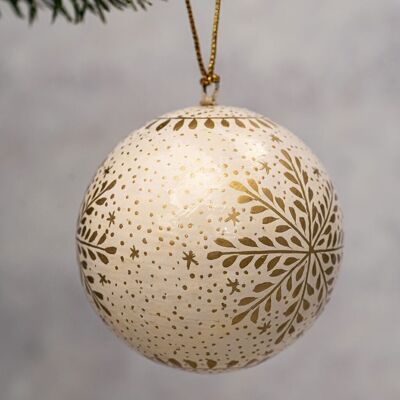 2" White Snowflake Bauble