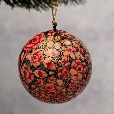 2" Pink Russian Floral Bauble