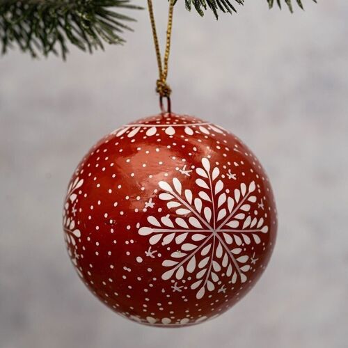 2" Red Snowflake Bauble