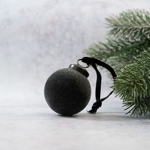 2" Slate Velvet Bauble