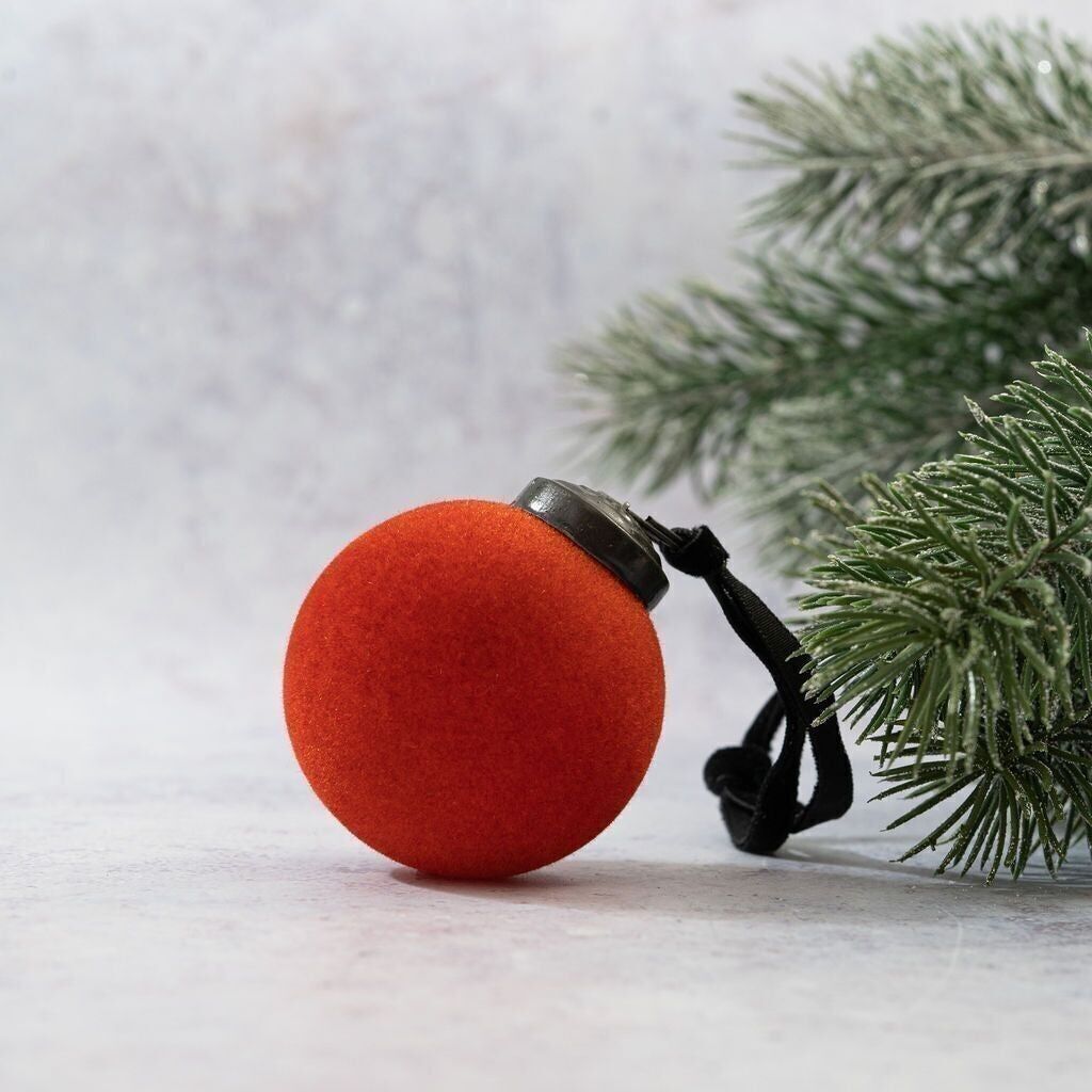 2" pallina di velluto rosso papavero