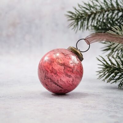 2" Mauve Antique Foil Bauble