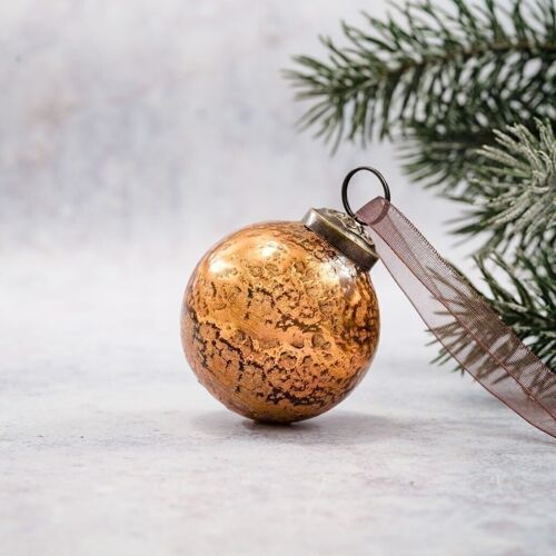 2" Honey Antique Foil Bauble