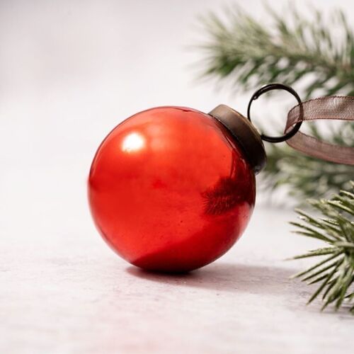 2" Red Pearlescent Bauble