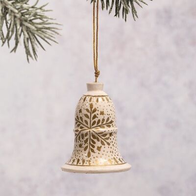 White Snowflake Hanging Bell