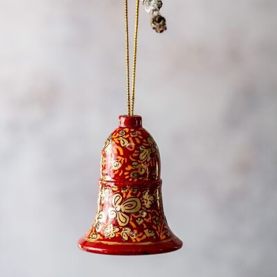 Hängende Glocke aus rotem und goldenem Kleeblatt