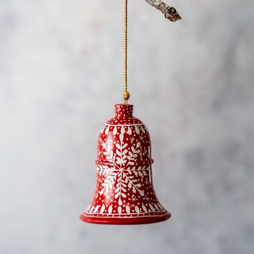 Red Snowflake Hanging Bell