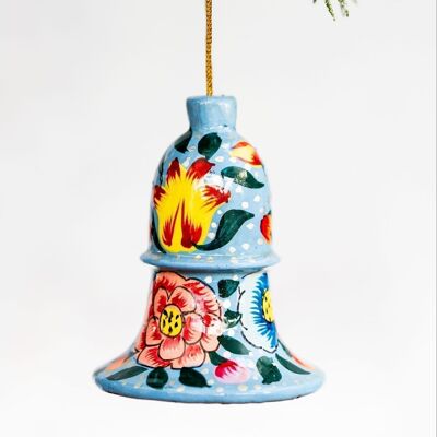 Campana colgante floral india azul