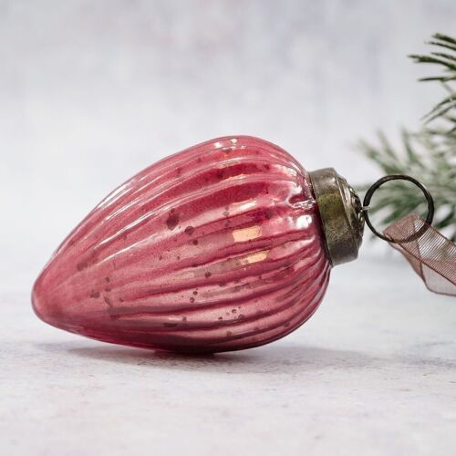 2" Mauve Glass Pinecone