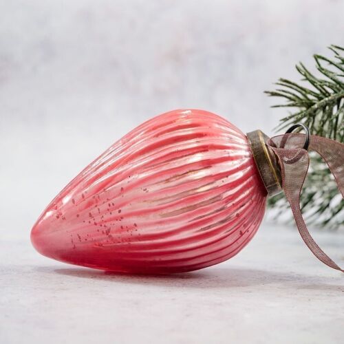 2" Peach Glass Pinecone