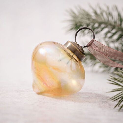 2" Champagne Luster Glass Lantern