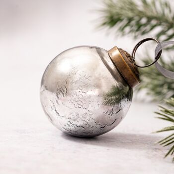 Fumée de 2 po avec boule de verre en feuille d'argent 1