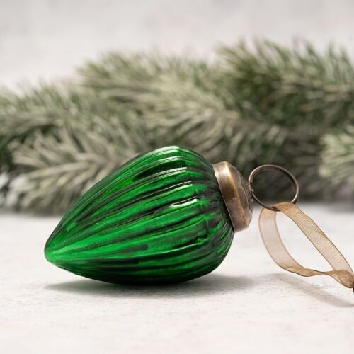 2" Emerald Glass Pinecone