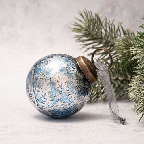 2" Sky with Silver Foil Glass Ball