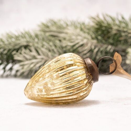 2" Gold Glass Pinecone