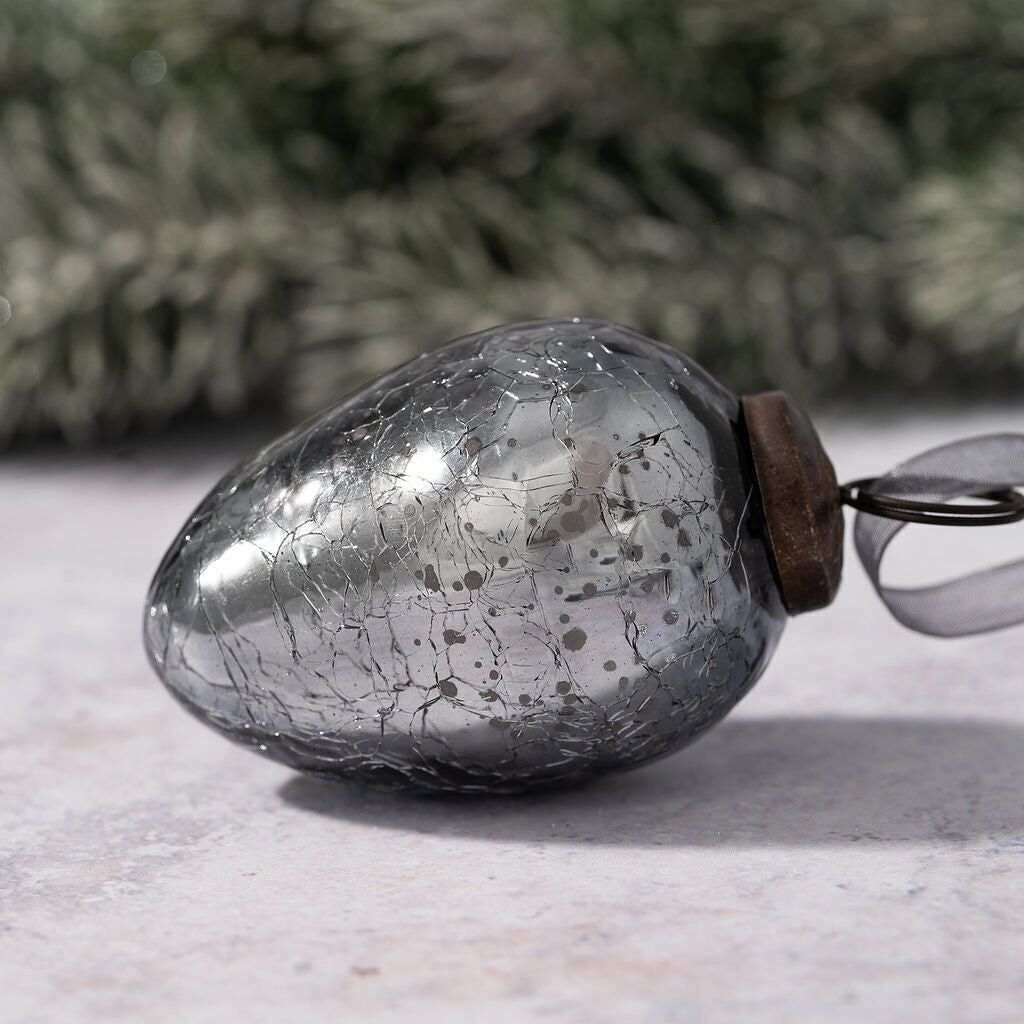 Uovo di vetro crepitio ardesia da 2 pollici