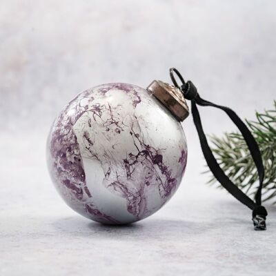 3" Mauve Marble Bauble