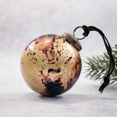 3" Black Marble Bauble