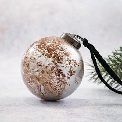 3" Oxblood Red Marble Bauble