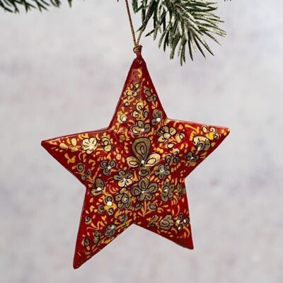 Red & Gold Clover Leaf 3D Hanging Star