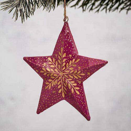 Mauve Snowflake 3D Hanging Star