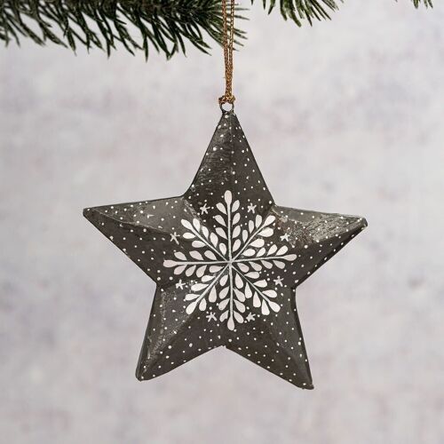 Slate Snowflake 3D Hanging Star